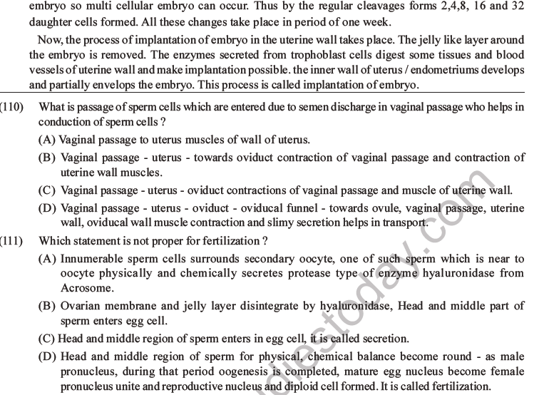 Neet Biology Human Reproduction Mcqs Set A Multiple Choice Questions 9689